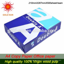 Double A Bond A4 80g A4 papier de copie 80gsm, 75gsm, 70gsm